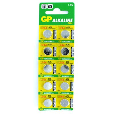 GP Batteries LR44 A76 1.5V Cell Button Batteries 10-Pack